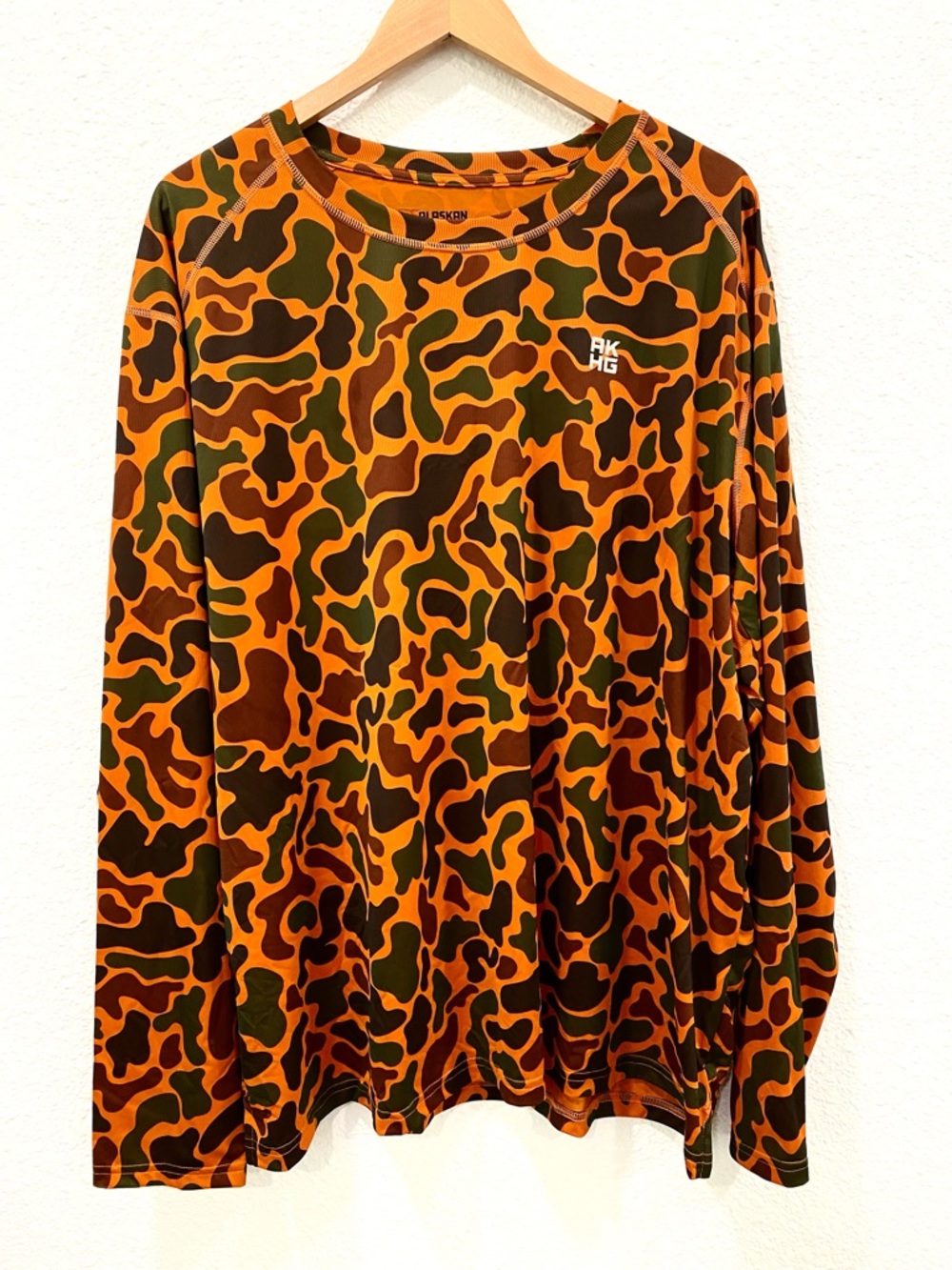 Duluth Trading Co Long Sleeve Shirt Men’s Size 2XL AKHG Crosshaul Orange Camo